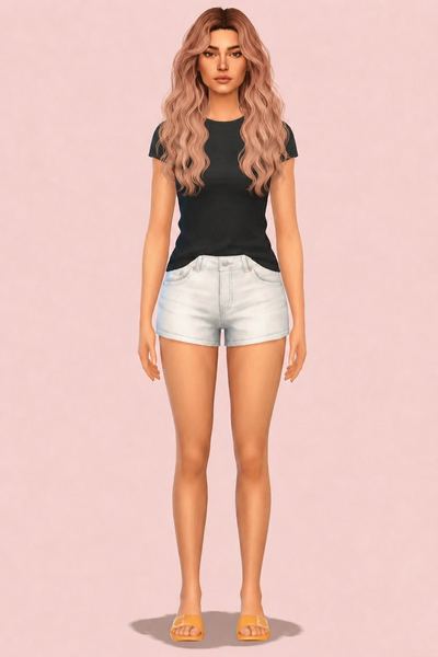 [Hezeh]FHair_No.15 custom content (CC) for Sims 4 by Hezeh