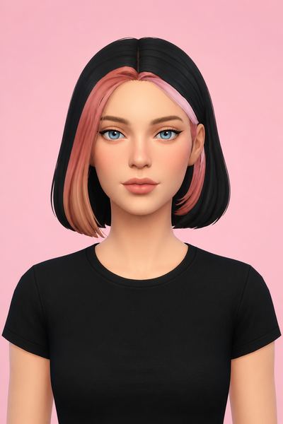 Aiysha Hair Dyed Bangs Accessory custom content (CC) for Sims 4 by thatonegreenleaf