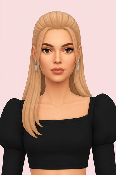 ariana hair ribbon custom content (CC) for Sims 4 by arethabee