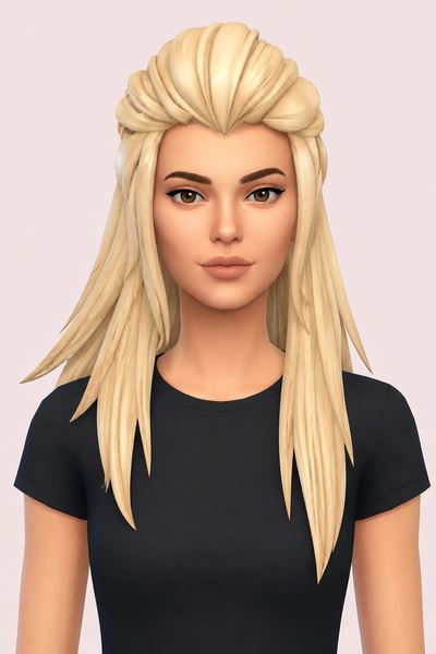 Hazbin Hotel Lilith Hair Long custom content (CC) for Sims 4 by moralleets