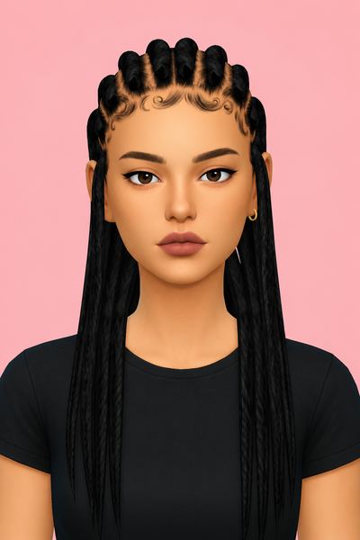 SHENA HAIRSTYLE custom content (CC) for Sims 4 by BadddieSims