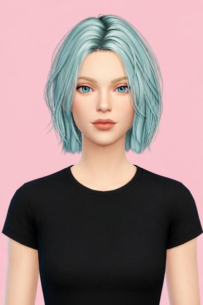 [Hezeh]Hair_No.55 custom content (CC) for Sims 4 by Hezeh