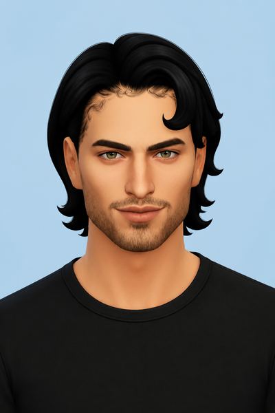 Brian Jet Hairstyle custom content (CC) for Sims 4 by BadddieSims