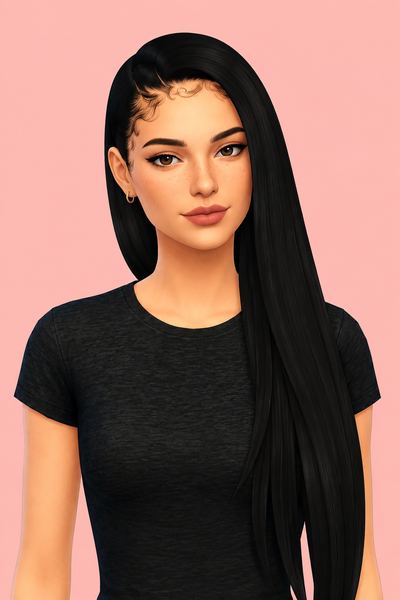 Yara Star Hairstyle custom content (CC) for Sims 4 by BadddieSims