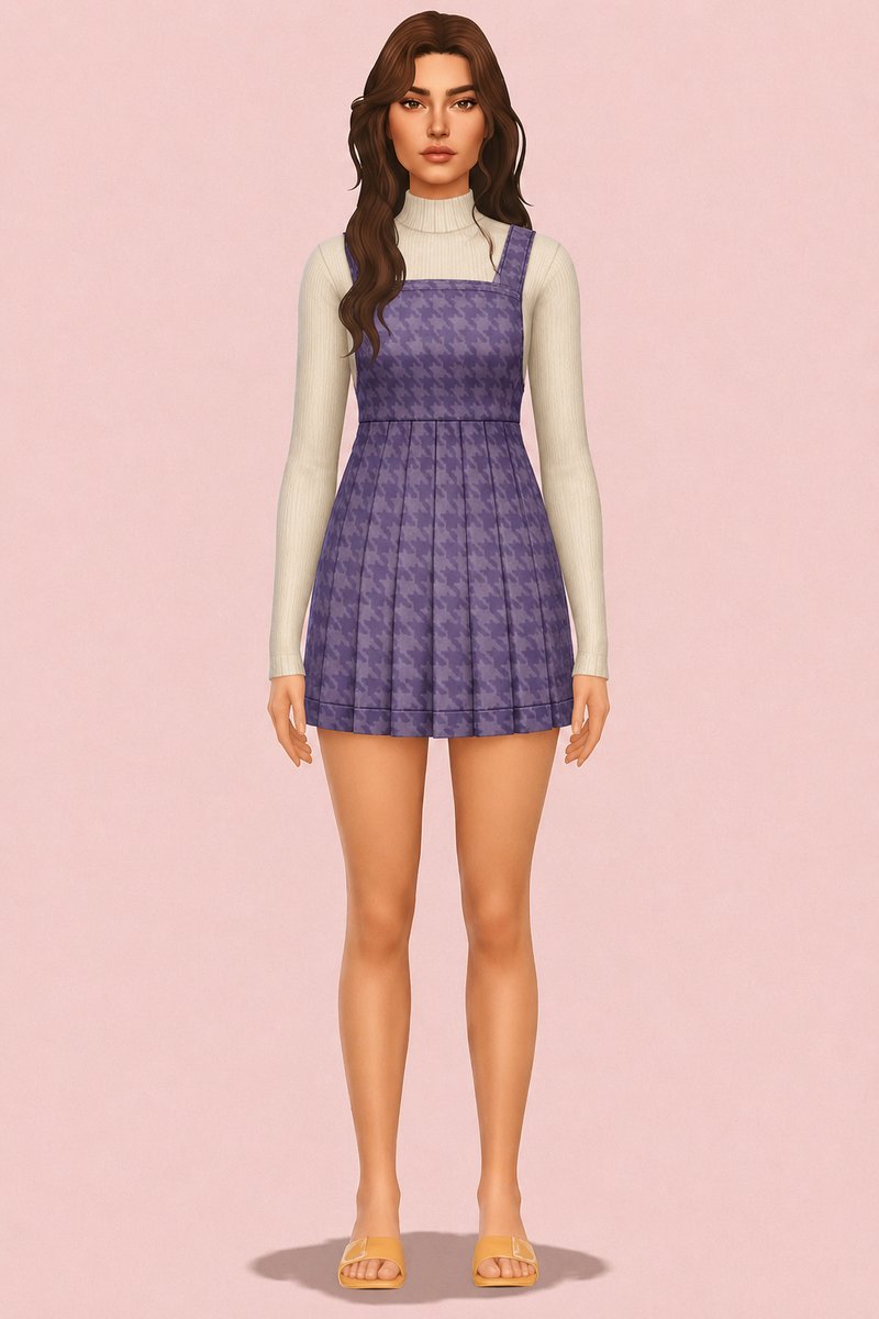Delight Dungaree Dress custom content (CC) for Sims 4 by trillyke