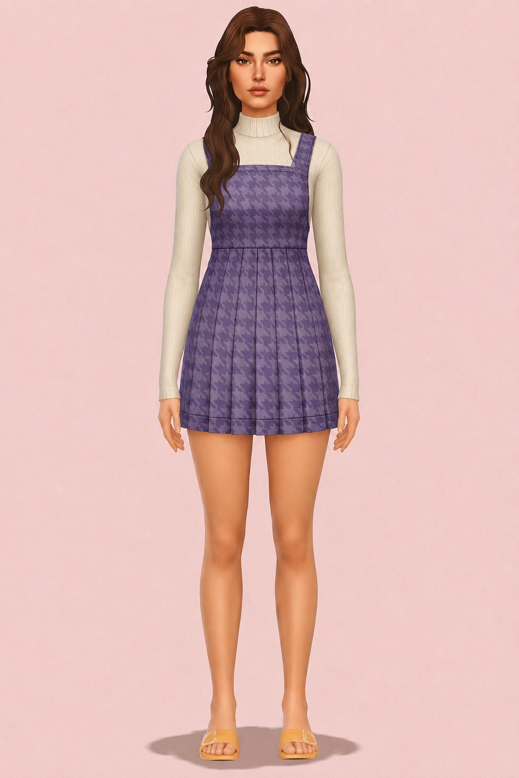 Delight Dungaree Dress custom content (CC) for Sims 4 by trillyke