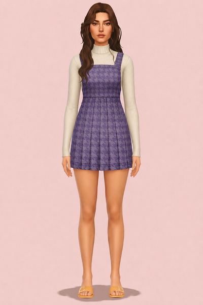 Delight Dungaree Dress custom content (CC) for Sims 4 by trillyke
