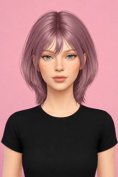 HAIR N41 custom content (CC) for Sims 4 by JINOSIMS