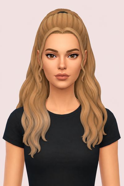 Katie Hair custom content (CC) for Sims 4 by oakiyo