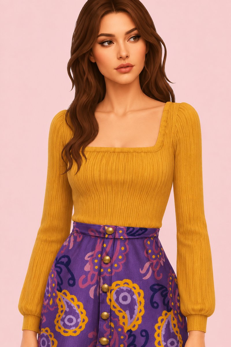 Vision Sweater & Wildside Skirt custom content (CC) for Sims 4 by trillyke