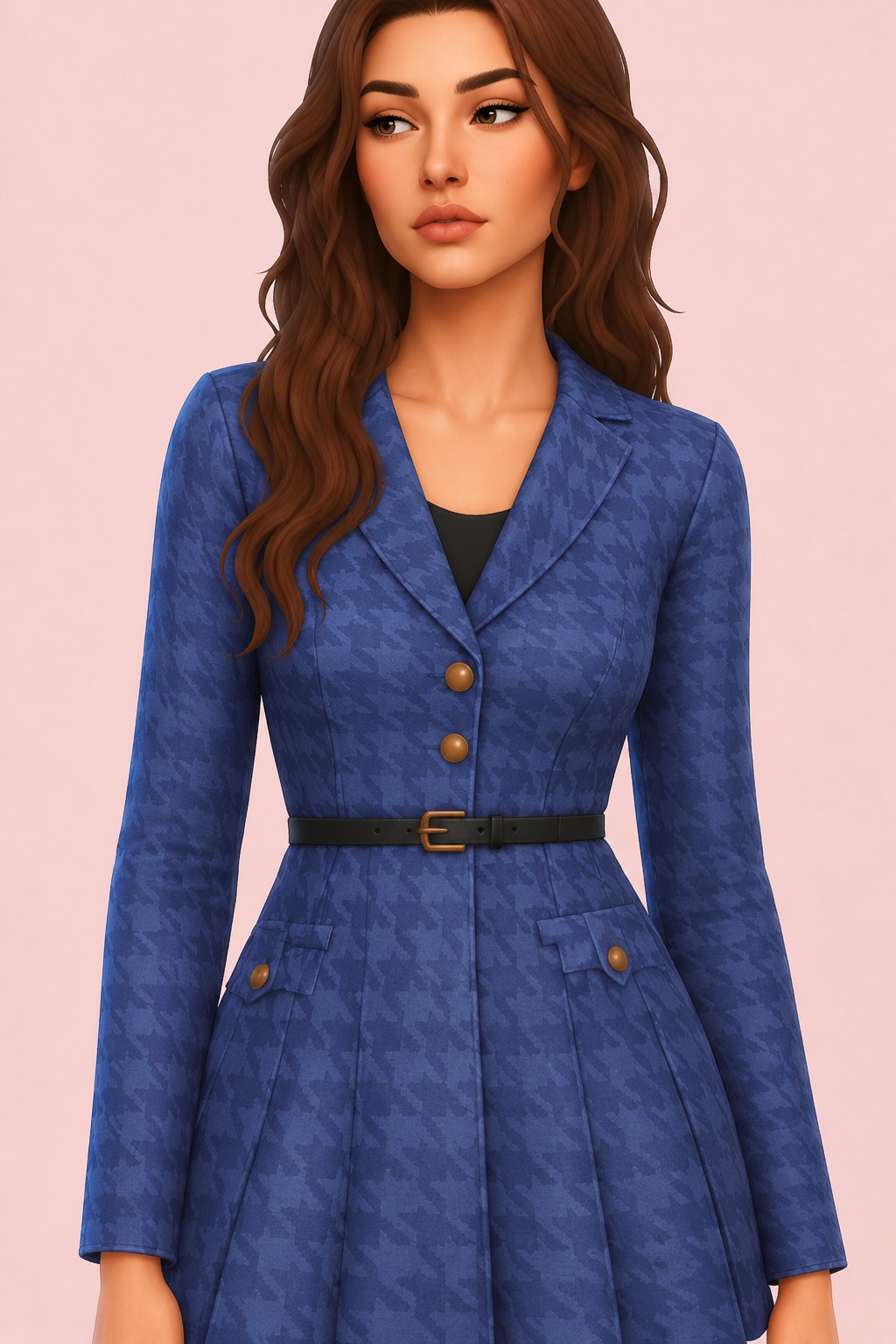 Moment Blazer Dress custom content (CC) for Sims 4 by trillyke