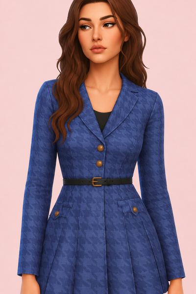 Moment Blazer Dress custom content (CC) for Sims 4 by trillyke