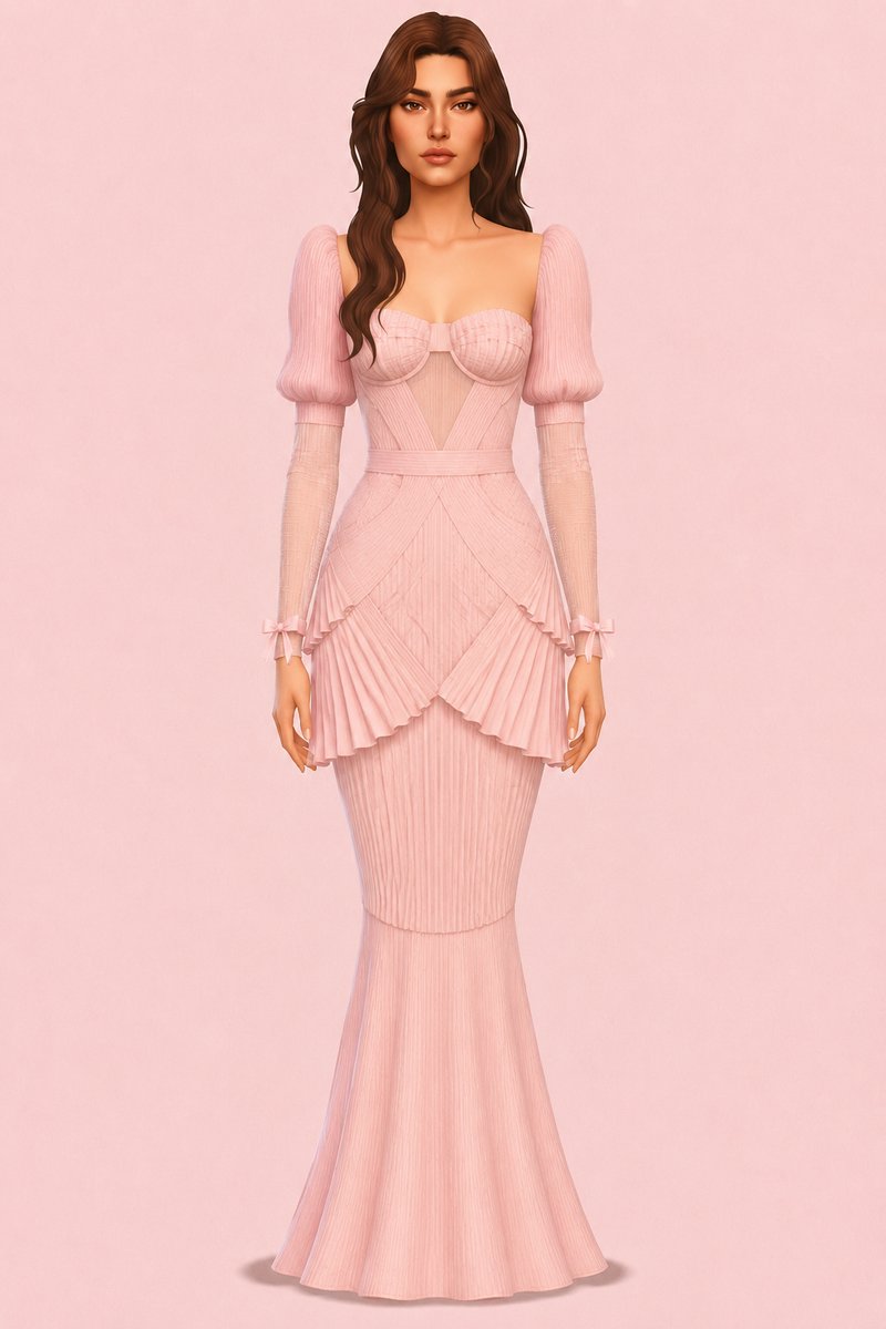 Divine Veil Dress 1 custom content (CC) for Sims 4 by Madlen