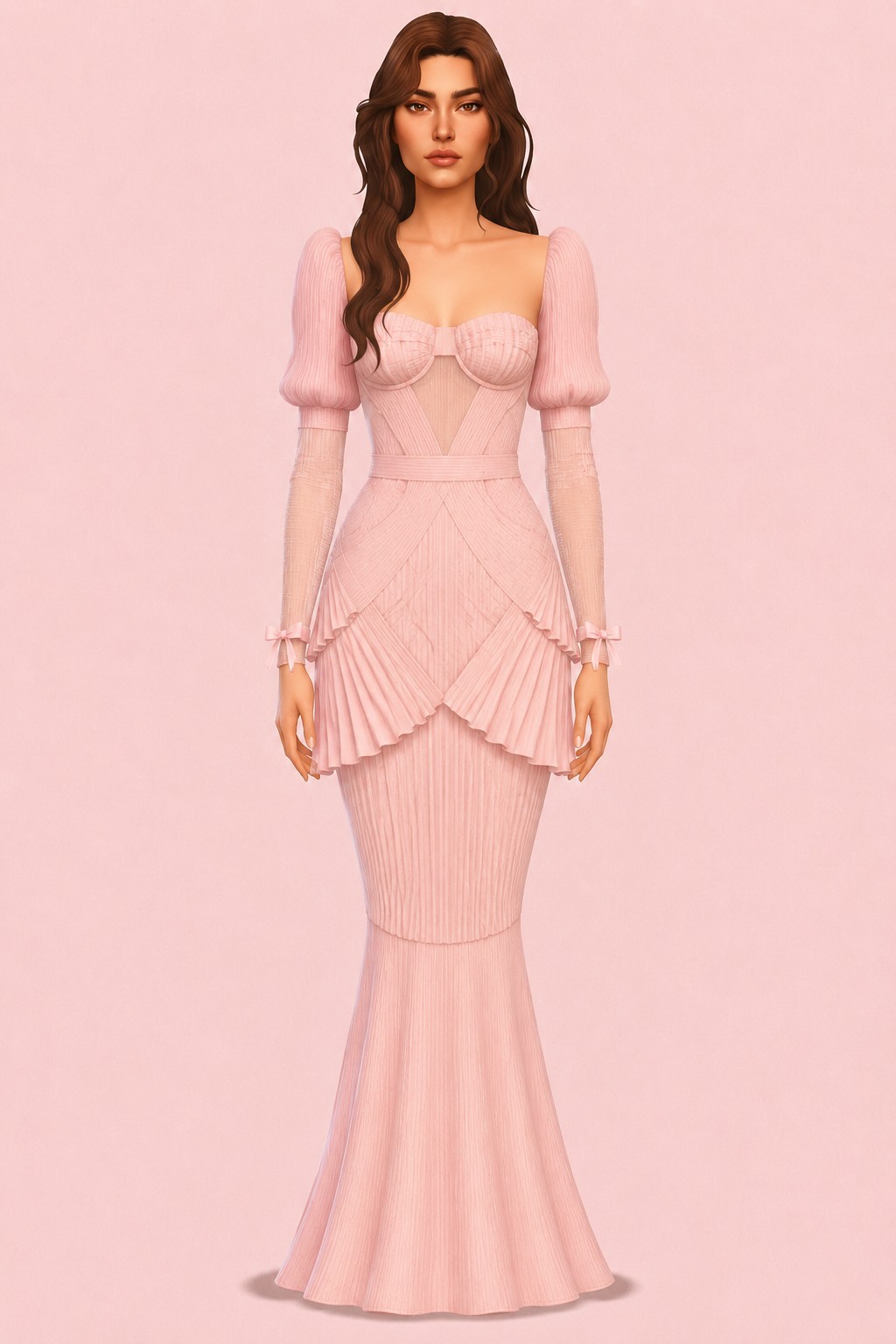 Divine Veil Dress 1 custom content (CC) for Sims 4 by Madlen