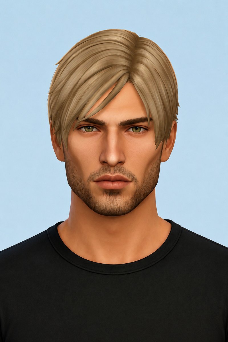 Leon Hair custom content (CC) for Sims 4 by aharris00britney