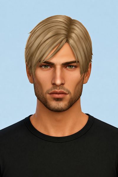 Leon Hair custom content (CC) for Sims 4 by aharris00britney