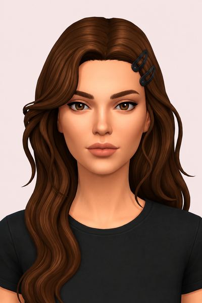 Carrie Hair Snaps custom content (CC) for Sims 4 by aharris00britney