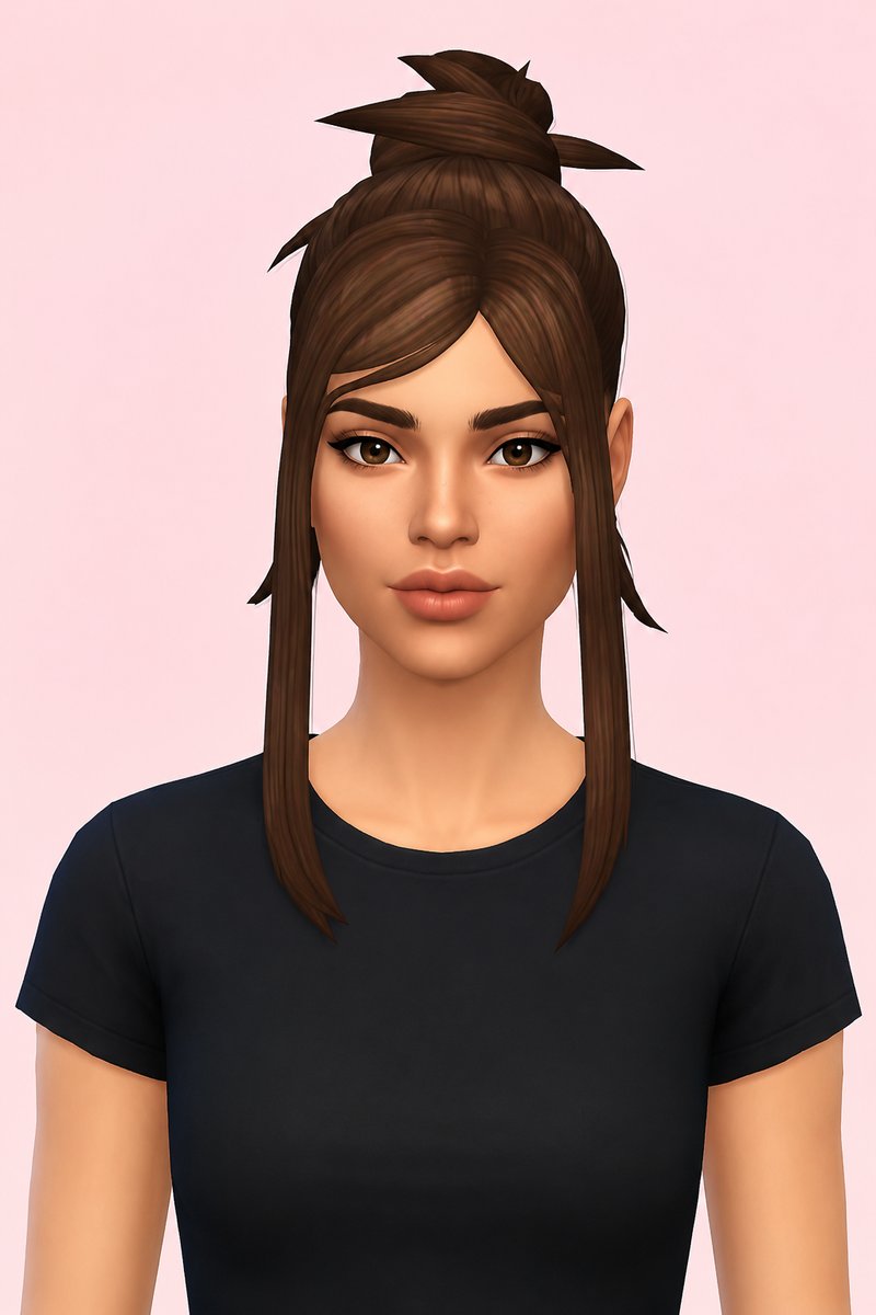 Akali Hair custom content (CC) for Sims 4 by aharris00britney