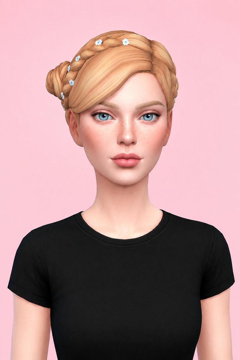 Alyssa Hair custom content (CC) for Sims 4 by aharris00britney