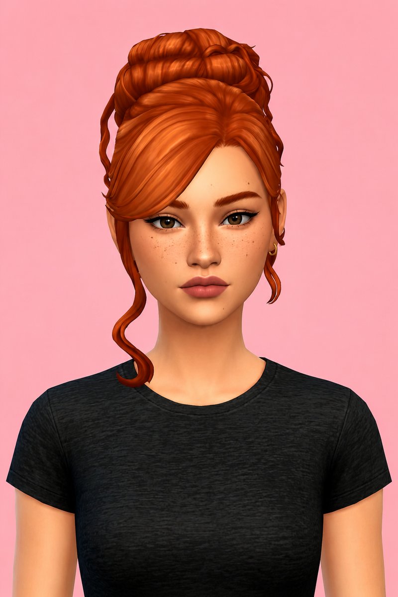 Aubrey Hair custom content (CC) for Sims 4 by aharris00britney