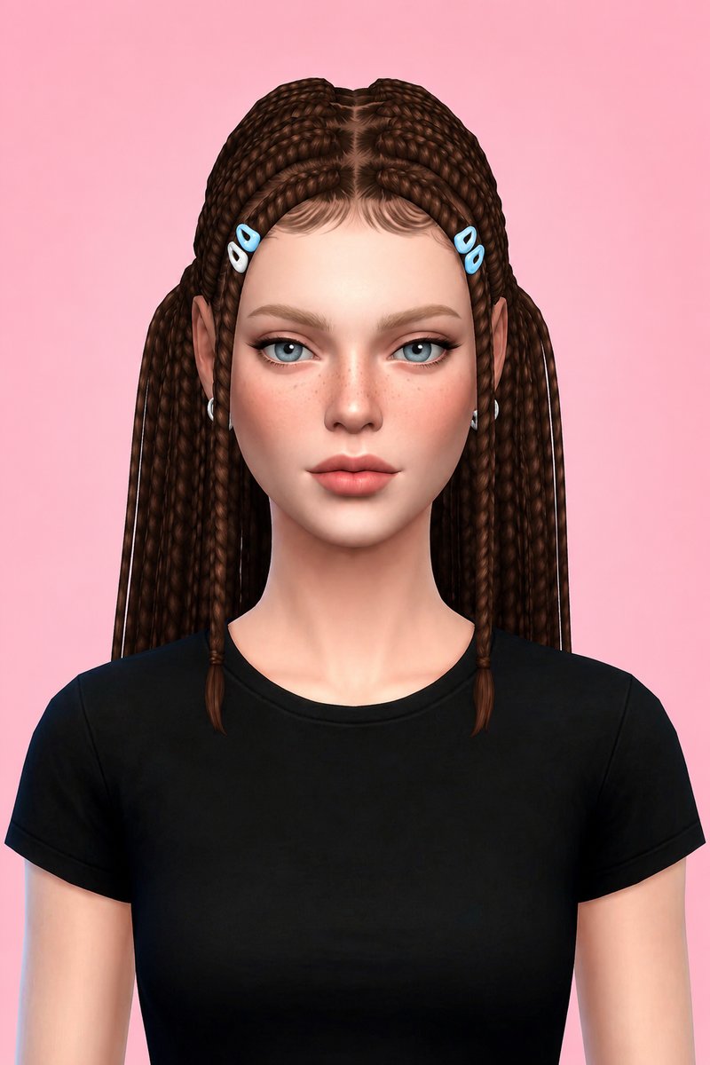 Bia Braids custom content (CC) for Sims 4 by aharris00britney