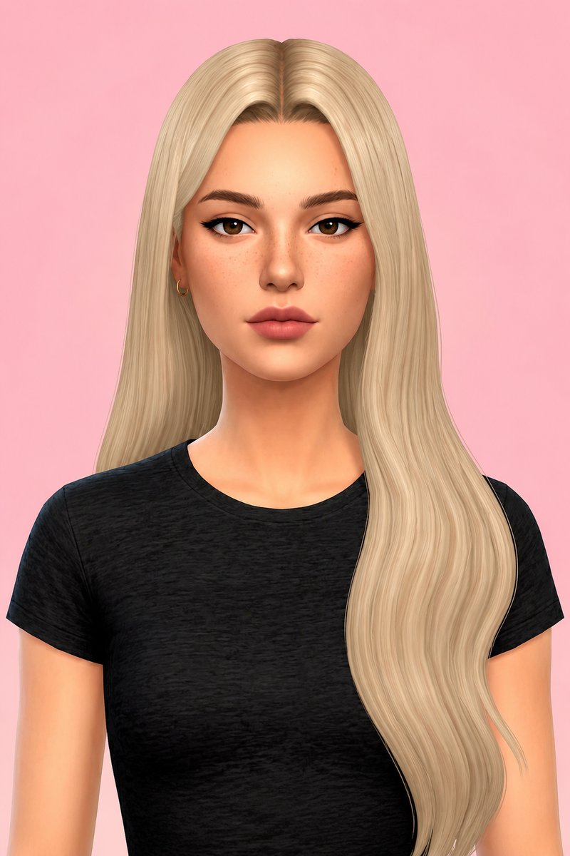 Camryn Hair custom content (CC) for Sims 4 by aharris00britney