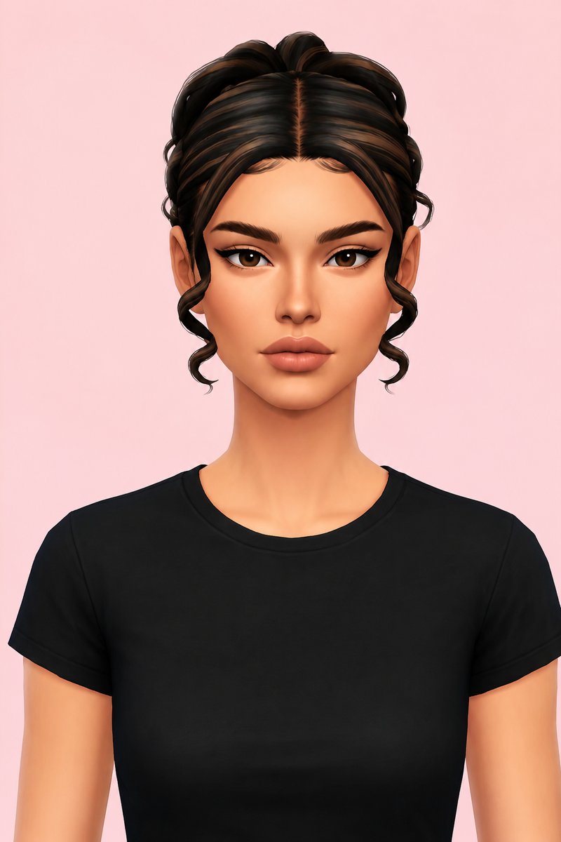 Celine Hair custom content (CC) for Sims 4 by aharris00britney