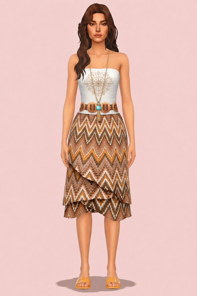Alani Dress custom content (CC) for Sims 4 by huien