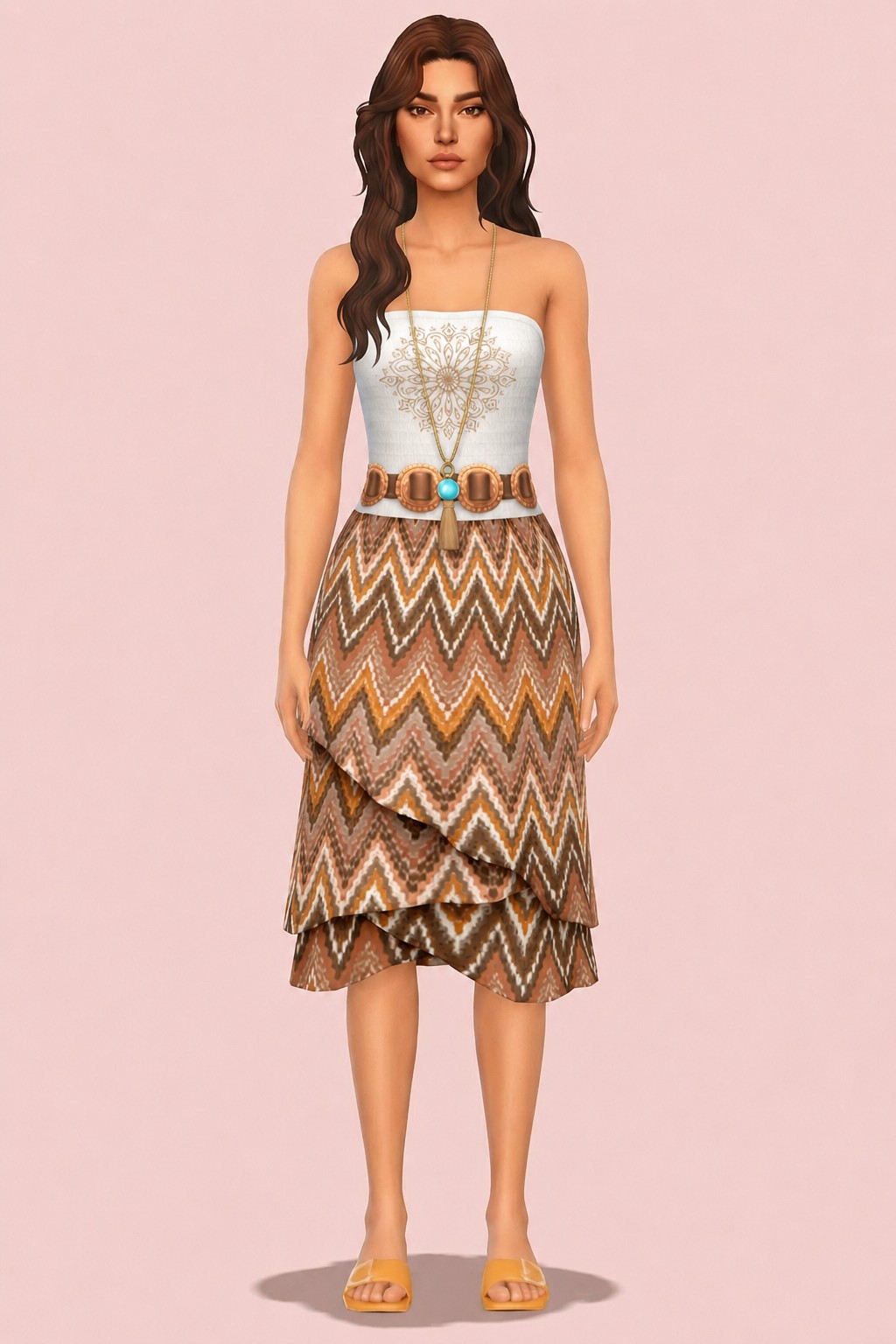 Alani Dress custom content (CC) for Sims 4 by huien