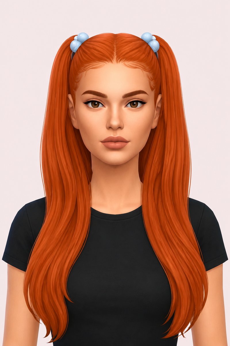 Fae Hair Pigtails custom content (CC) for Sims 4 by aharris00britney