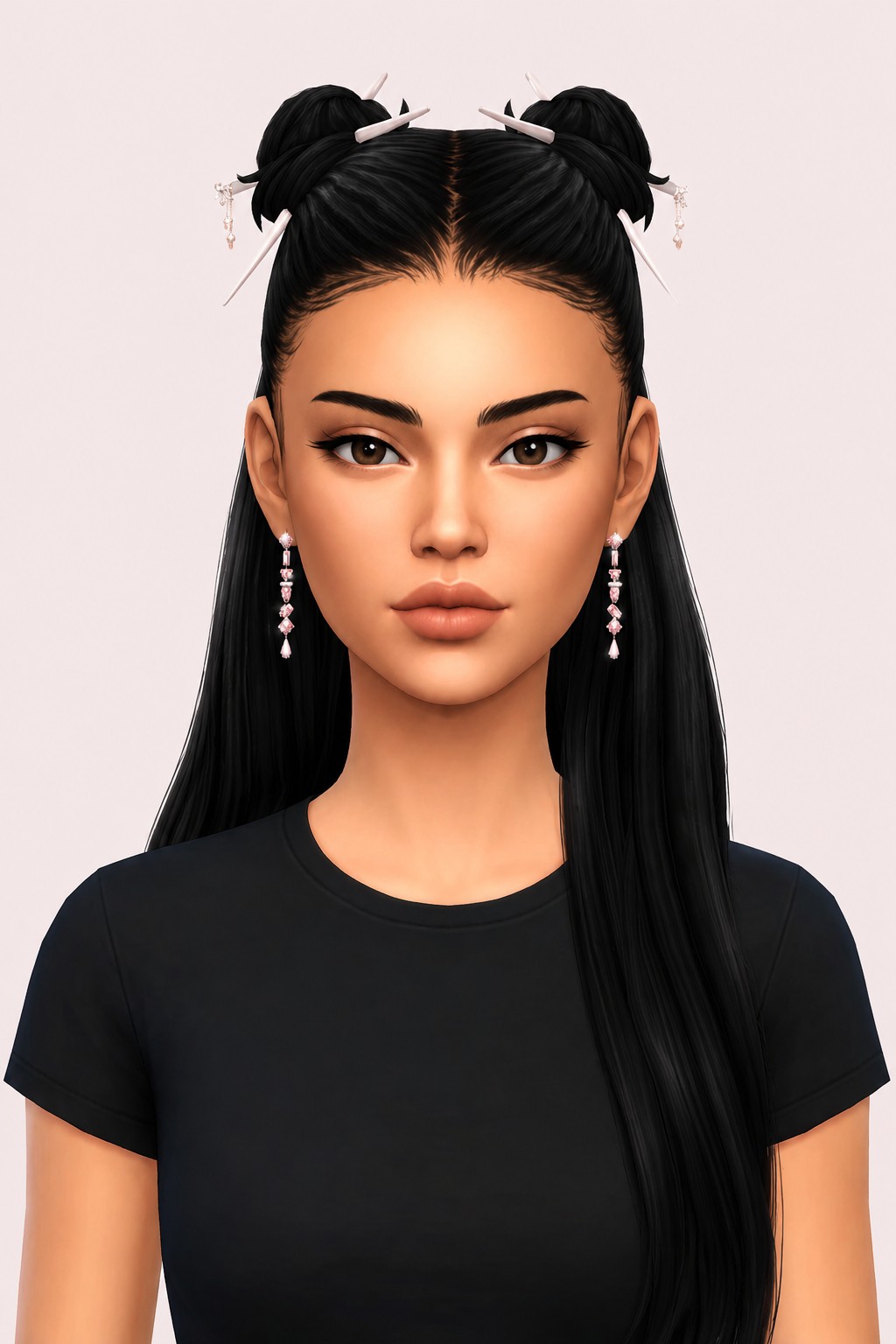 Fae Hair Buns custom content (CC) for Sims 4 by aharris00britney