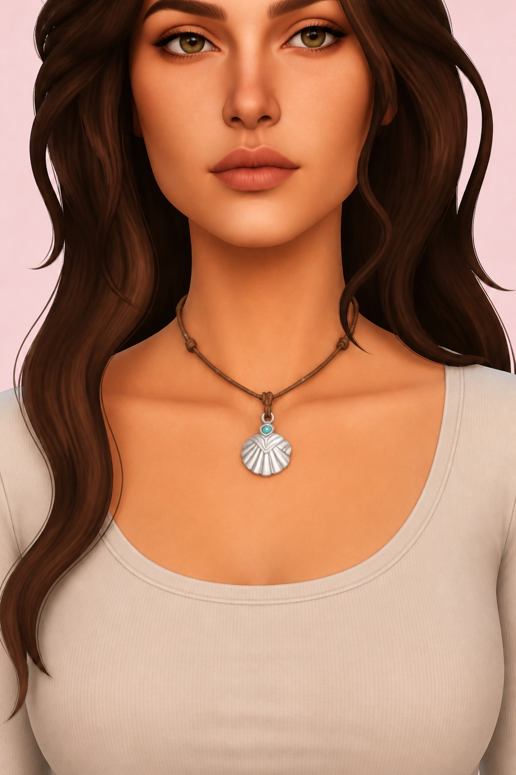 Marina Necklace custom content (CC) for Sims 4 by huien