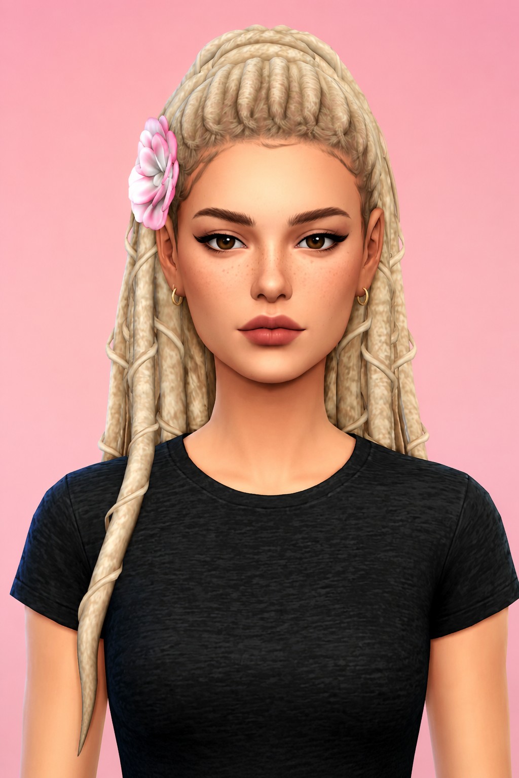 Gia Hair No Bangs Version custom content (CC) for Sims 4 by aharris00britney