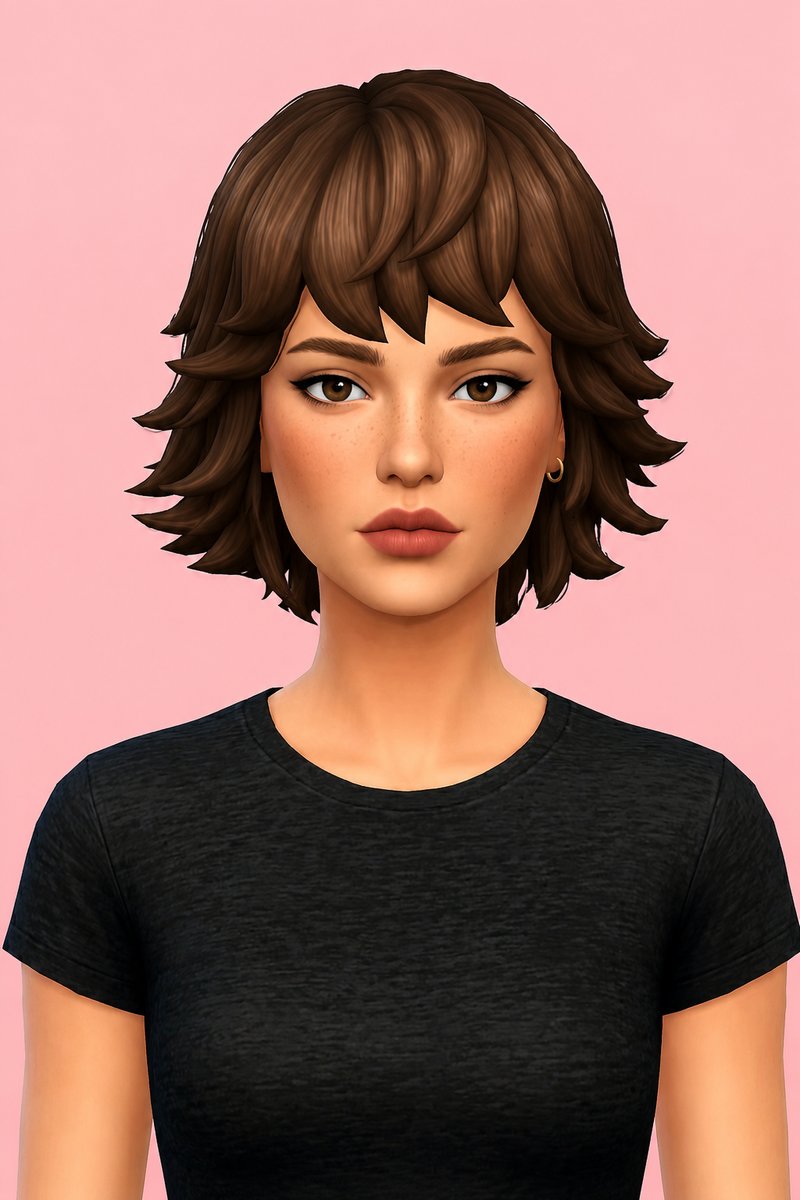 Halle Hair custom content (CC) for Sims 4 by aharris00britney