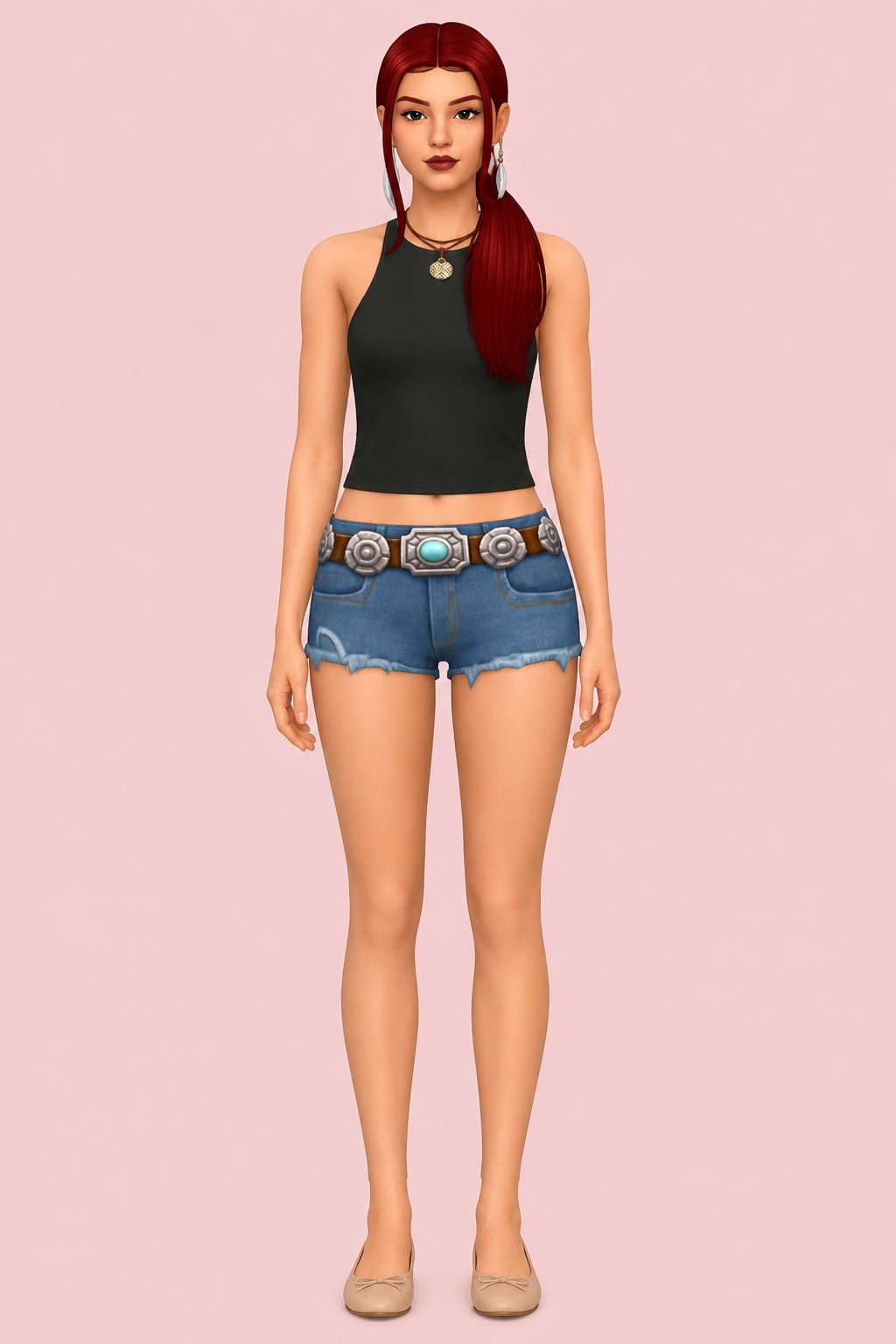 Norah Shorts custom content (CC) for Sims 4 by huien