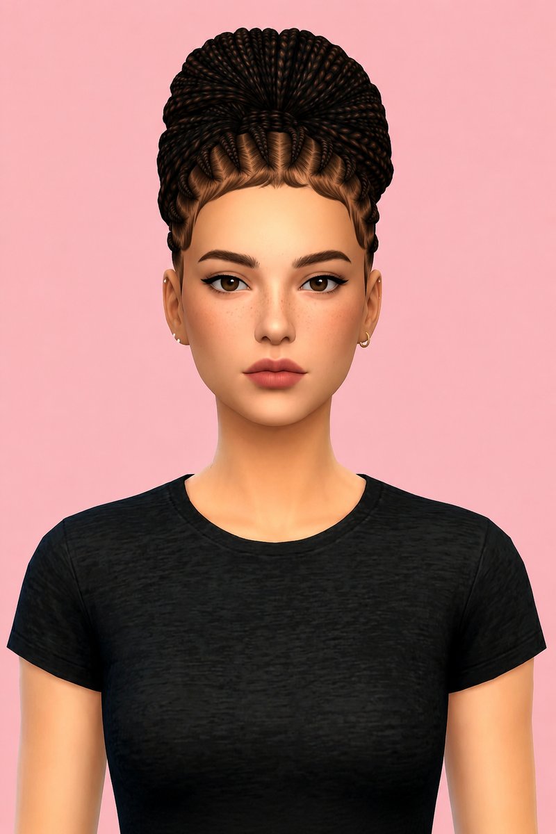 Kiara Hair custom content (CC) for Sims 4 by aharris00britney