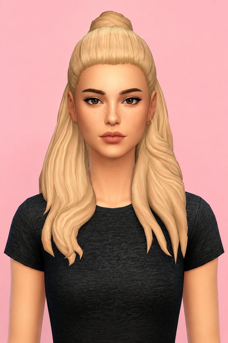 Kim Hair V1 custom content (CC) for Sims 4 by aharris00britney