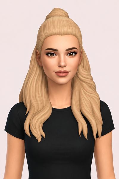 Kim Hair V1 custom content (CC) for Sims 4 by aharris00britney
