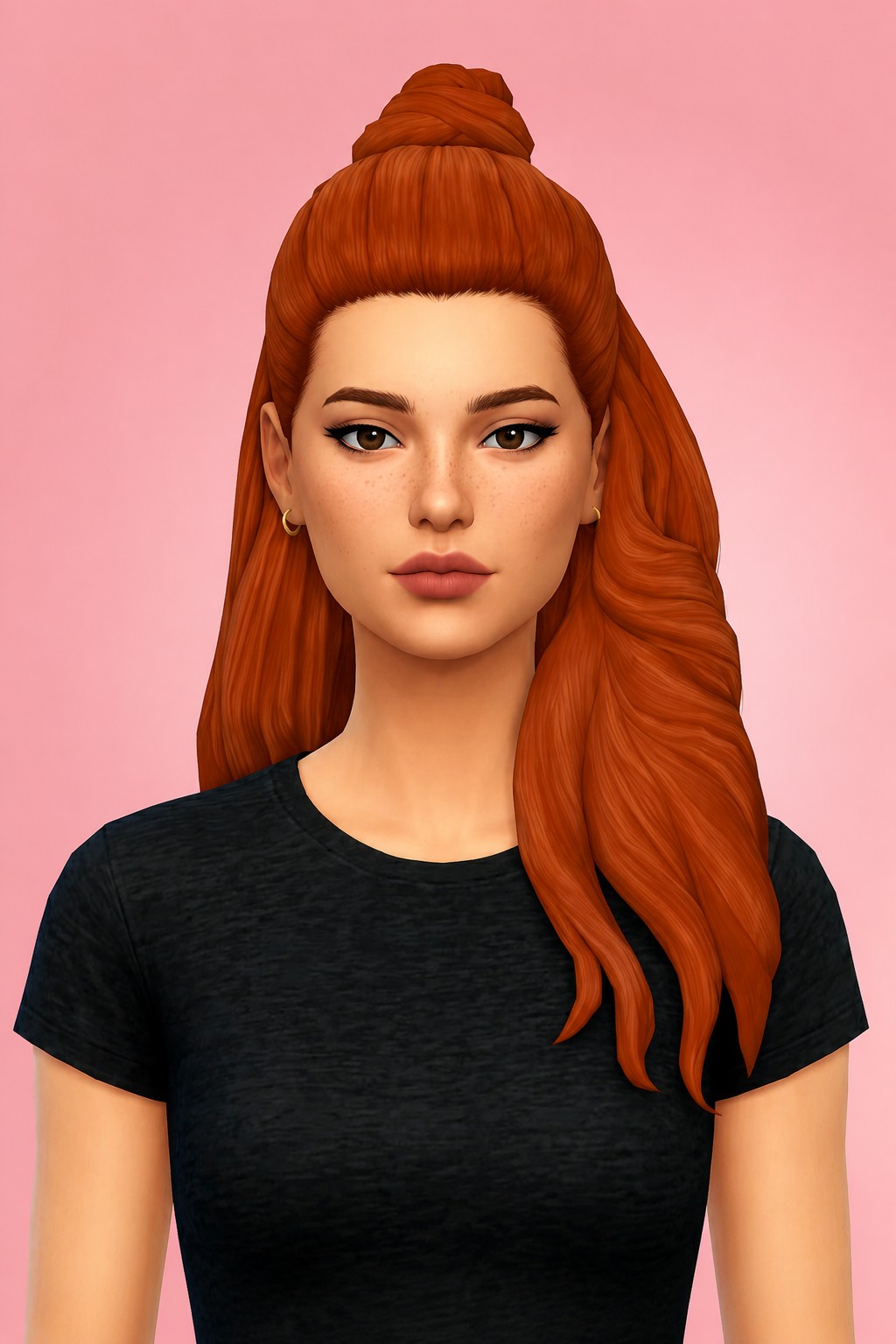 Kim Hair V2 custom content (CC) for Sims 4 by aharris00britney