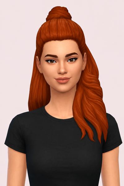 Kim Hair V2 custom content (CC) for Sims 4 by aharris00britney